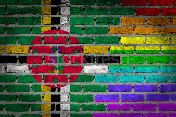 Escuro parede de tijolos direitos Dominica textura bandeira Foto stock © michaklootwijk