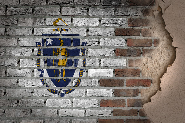 Dunkel Backsteinmauer Gips Massachusetts Textur Flagge Stock foto © michaklootwijk