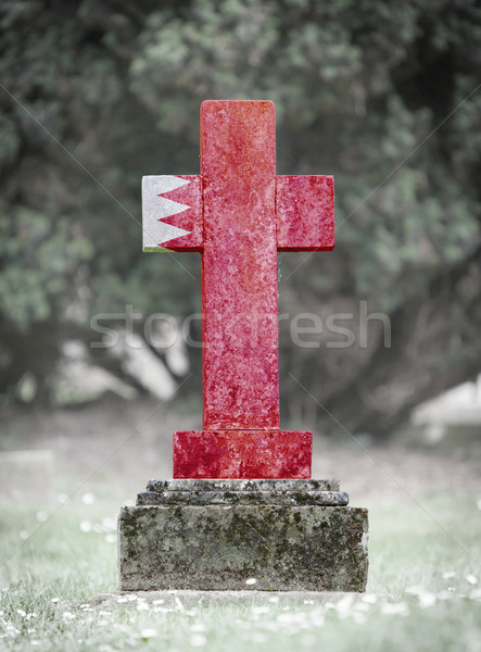 Lápida sepulcral cementerio Bahréin edad capeado bandera Foto stock © michaklootwijk