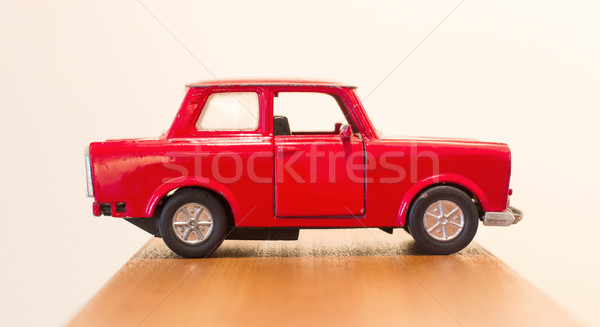 Vermelho brinquedo carro velho isolado foco Foto stock © michaklootwijk