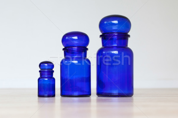 Blue glass jars Stock photo © michaklootwijk