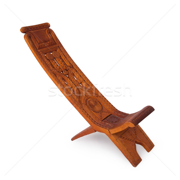 уникальный деревянный стул Суринам изолированный белый древесины Сток-фото © michaklootwijk