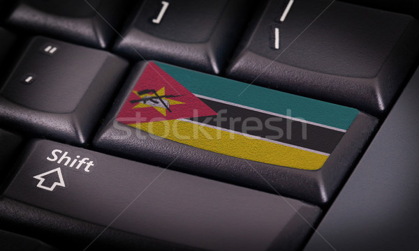 Flagge Tastatur Taste Mozambique Design Laptop Stock foto © michaklootwijk