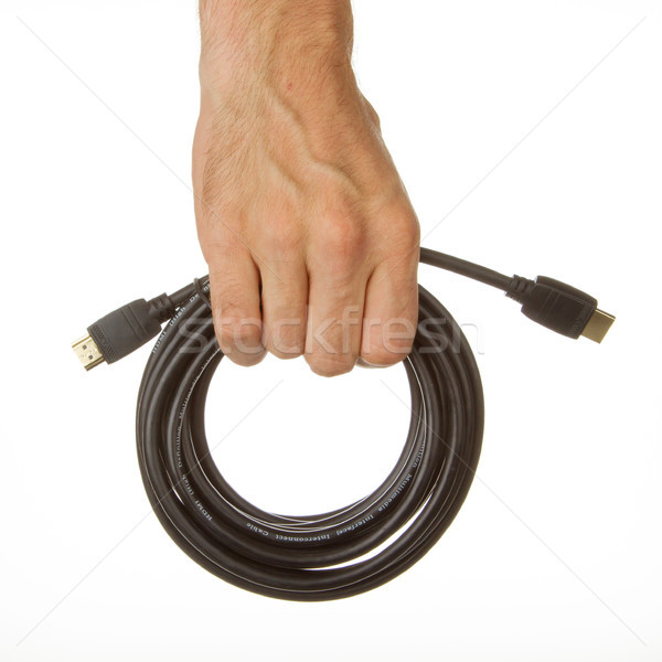 Close-up of hdmi cable in a hand Stock photo © michaklootwijk
