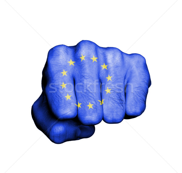 Elöl kilátás ököl szalag EU kéz Stock fotó © michaklootwijk