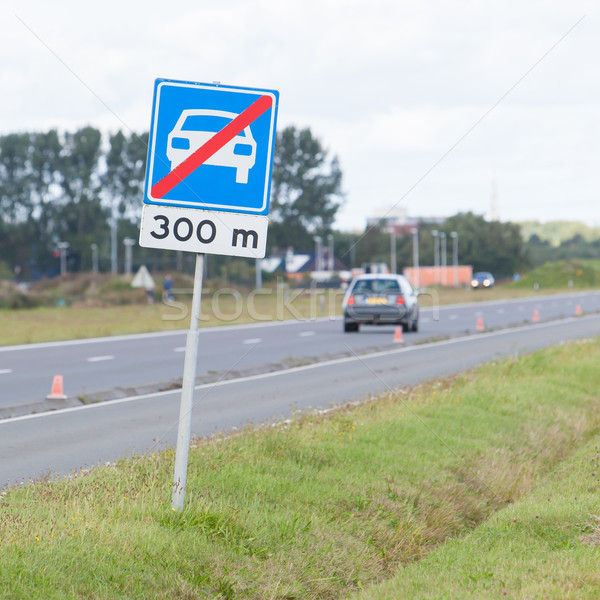 Felirat befejezés autópálya tábla autópálya Hollandia autó Stock fotó © michaklootwijk