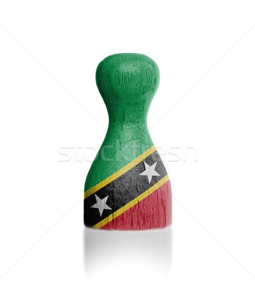 Wooden pawn with a flag painting Stock photo © michaklootwijk