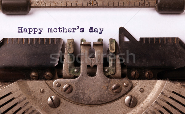 Foto stock: Vintage · velho · máquina · de · escrever · feliz · dia · das · mães · abstrato