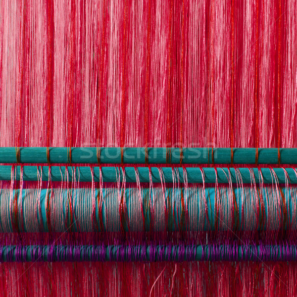Kézzel készített selyem textilipar sál öreg gép Stock fotó © michaklootwijk