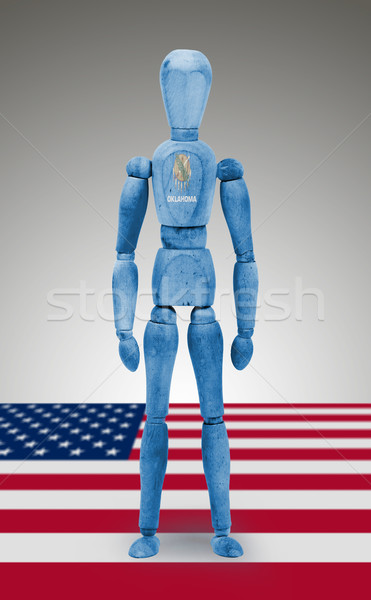 Wood figure mannequin with US state flag bodypaint - Oklahoma Stock photo © michaklootwijk