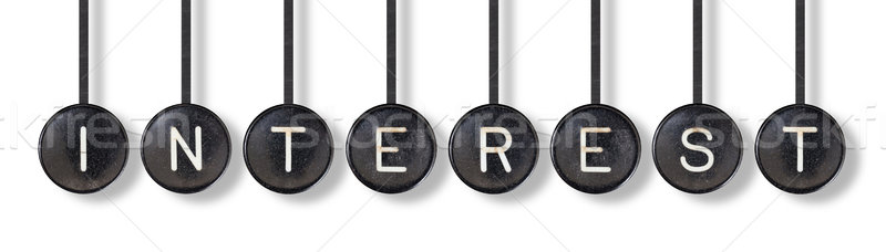 Stock photo: Typewriter buttons, isolated - Interest