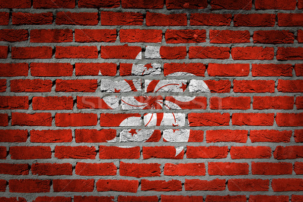 Dark brick wall - Hong Kong Stock photo © michaklootwijk