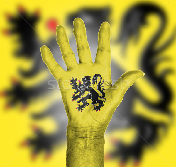 Palm of a woman hand, painted with flag Stock photo © michaklootwijk