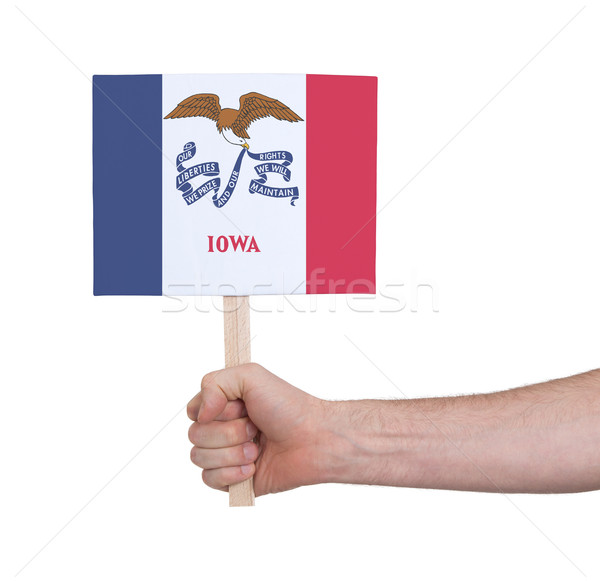 Mano pequeño tarjeta bandera Iowa Foto stock © michaklootwijk