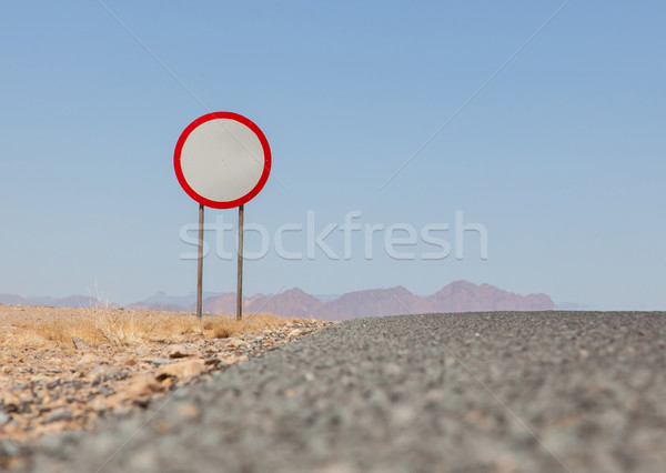 Speed limit sign at a desert road Stock photo © michaklootwijk