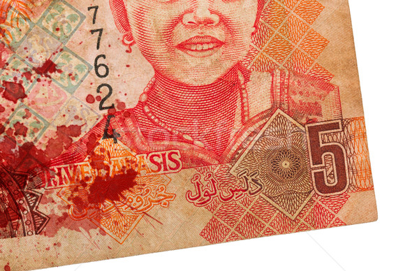 Bank jegyzet véres izolált pénz vér Stock fotó © michaklootwijk