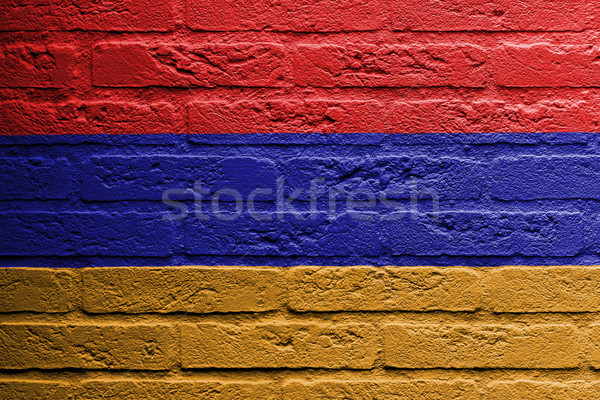 Brick wall with a painting of a flag, Armenia Stock photo © michaklootwijk