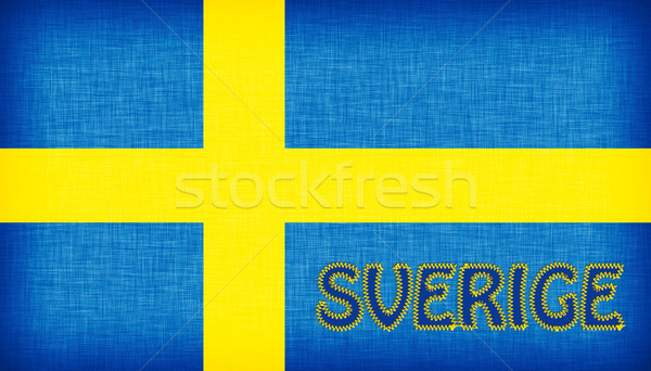 Zászló Svédország levelek izolált textúra kereszt Stock fotó © michaklootwijk