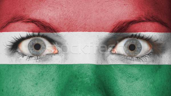 Ojos bandera pintado cara Hungría Foto stock © michaklootwijk