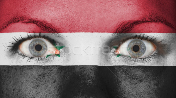 Yeux pavillon peint visage Syrie [[stock_photo]] © michaklootwijk