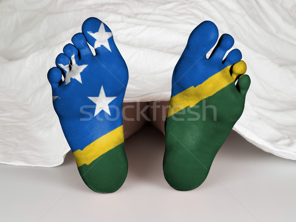 Fuß Flagge schlafen Tod Solomon Islands Frau Stock foto © michaklootwijk