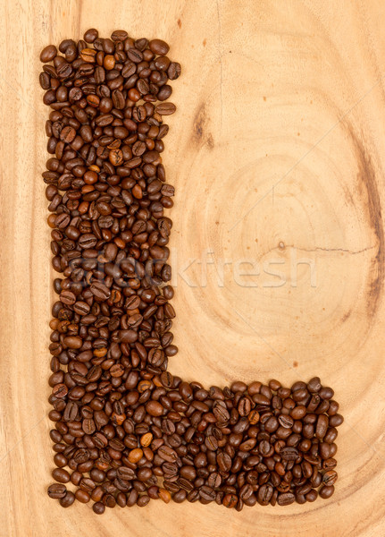 Letter L, alphabet from coffee beans Stock photo © michaklootwijk