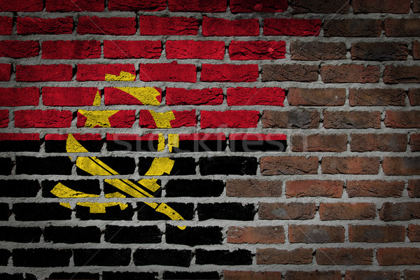 Escuro parede de tijolos Angola textura bandeira pintado Foto stock © michaklootwijk
