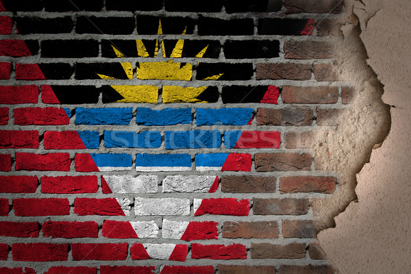 Dark brick wall with plaster - Antigua and Barbuda Stock photo © michaklootwijk