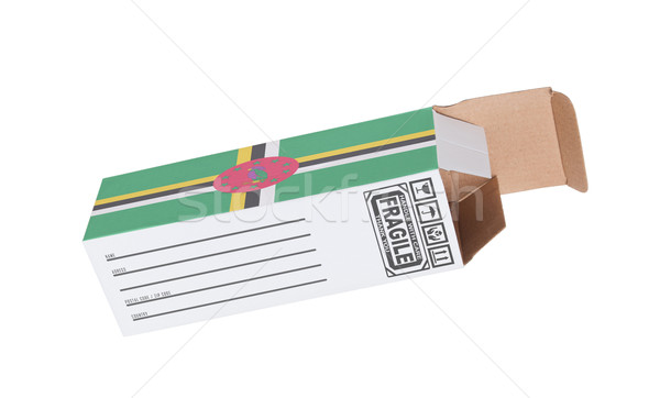 Exportar produto Dominica papel caixa Foto stock © michaklootwijk