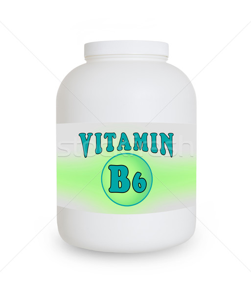 Stock photo: Vitamin B6 container