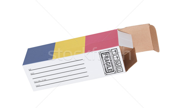 Exportar produto Romênia papel caixa Foto stock © michaklootwijk