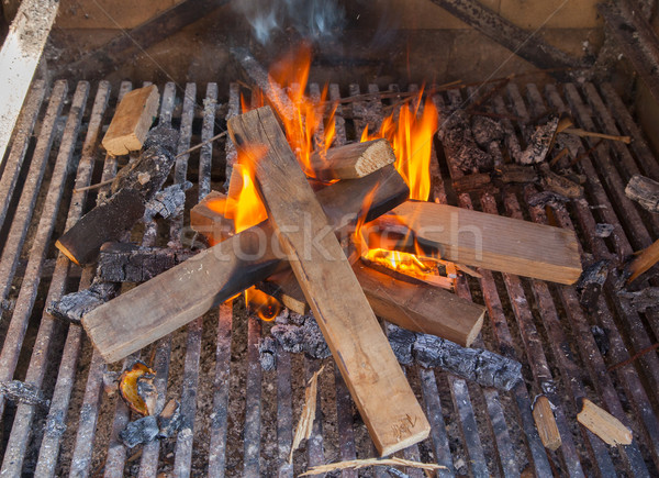 Fire getting ready for a bbq Stock photo © michaklootwijk
