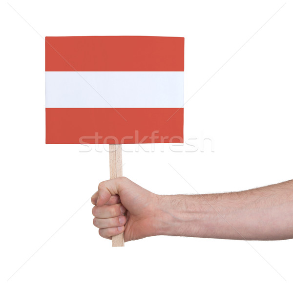 Hand holding small card - Flag of Austria Stock photo © michaklootwijk