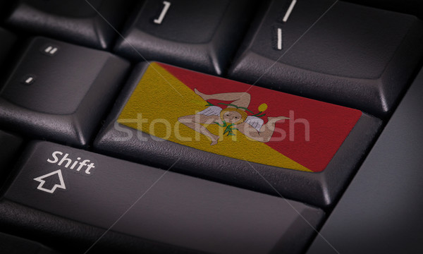 Flagge Tastatur Taste Sizilien Design Laptop Stock foto © michaklootwijk