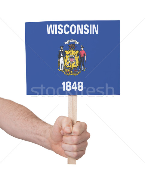 Hand halten wenig Karte Flagge Wisconsin Stock foto © michaklootwijk