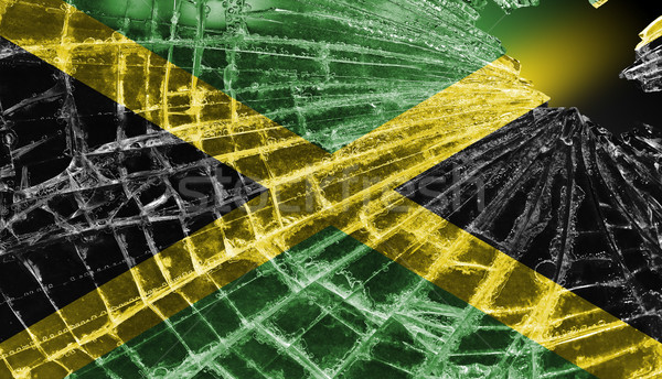 Broken ice or glass with a flag pattern, Jamaica Stock photo © michaklootwijk