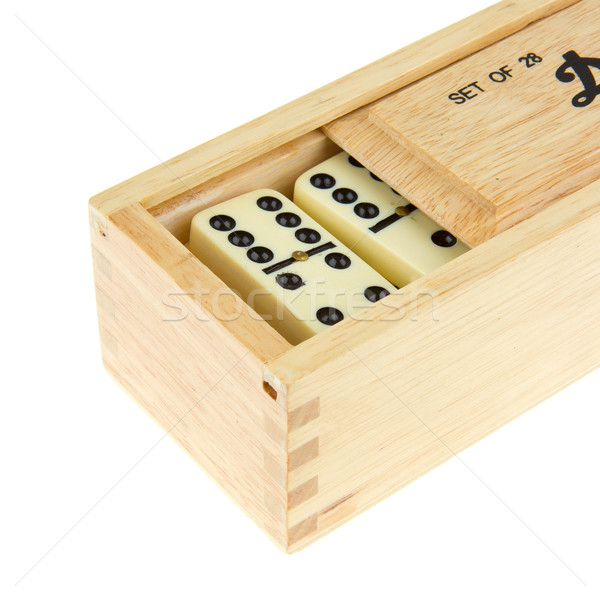 Domino in wooden box Stock photo © michaklootwijk