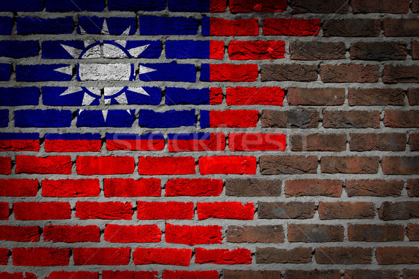 Brick wall texture with flag Stock photo © michaklootwijk