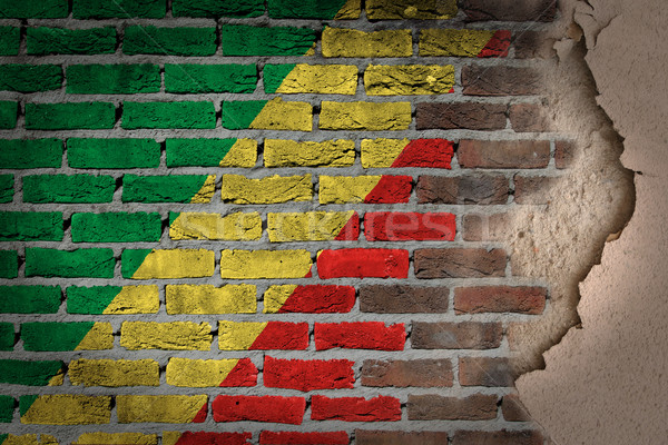 Dark brick wall with plaster - Congo Stock photo © michaklootwijk