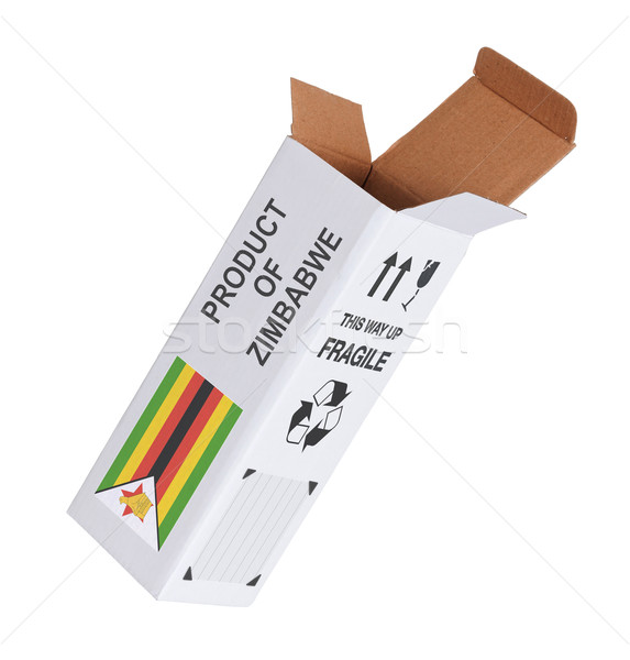 Exportar produto Zimbábue papel caixa Foto stock © michaklootwijk