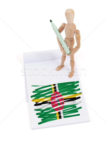 Manequim desenho Dominica bandeira papel Foto stock © michaklootwijk