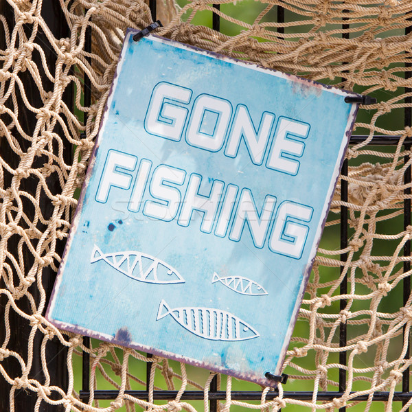 Gone fishing sign Stock photo © michaklootwijk
