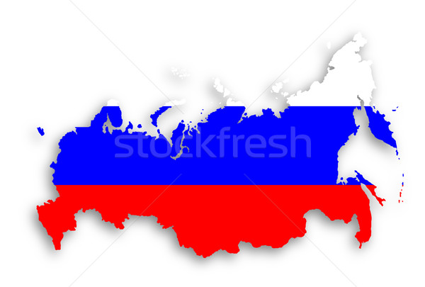 Map of Russia with flag inside Stock photo © michaklootwijk