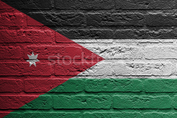 Brick wall with a painting of a flag, Jordan Stock photo © michaklootwijk