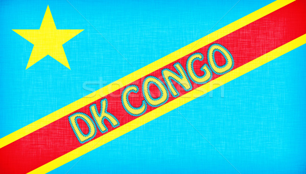 Flag of Congo stitched with letters Stock photo © michaklootwijk