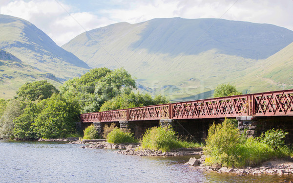 Stock photo: Structure of metal railway bridge