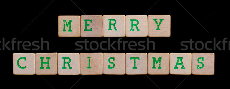 Zdjęcia stock: Zielone · litery · starych · wesoły · christmas