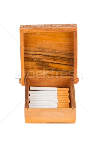 Cigarrillos cuadro aislado blanco madera Foto stock © michaklootwijk