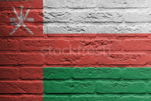 Brick Wall With A Painting Of A Flag Oman Stock Photo C Micha