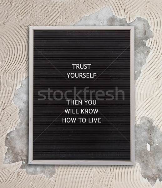 Lifestyle concept in plastic letters on very old menu board Stock photo © michaklootwijk